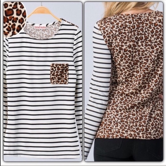 New Striped and Leopard Top